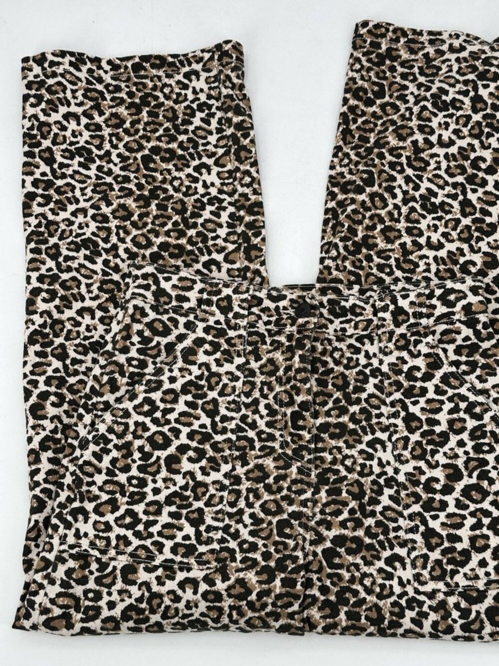 Skies are Blue Animal Print Jeans/Pants Tan  Cotton Stretch Y2K 90's 10 READ